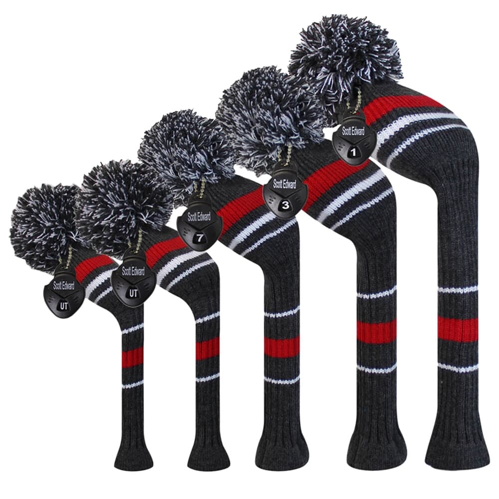 Scott Edward Knit Golf Headcovers, Set of 5 for Driver Wood*1, Fairway