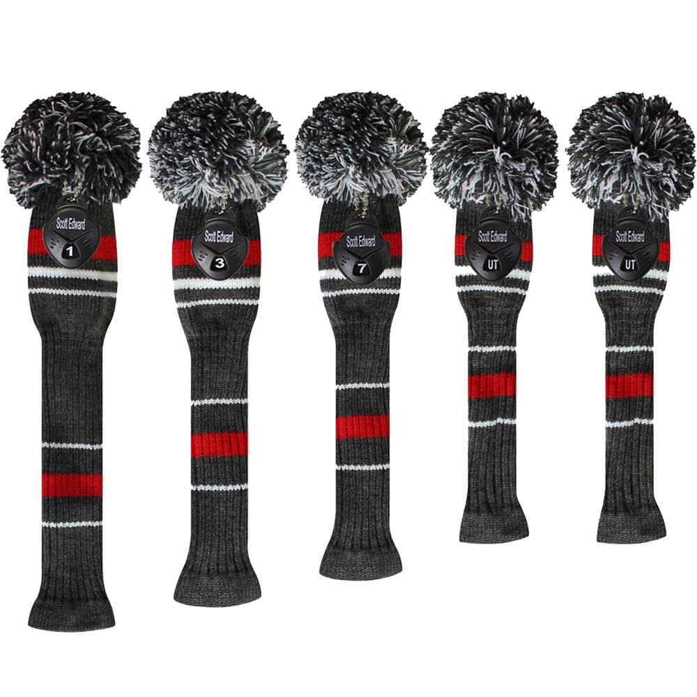 Scott Edward Knit Golf Headcovers, Set of 5 for Driver Wood*1, Fairway