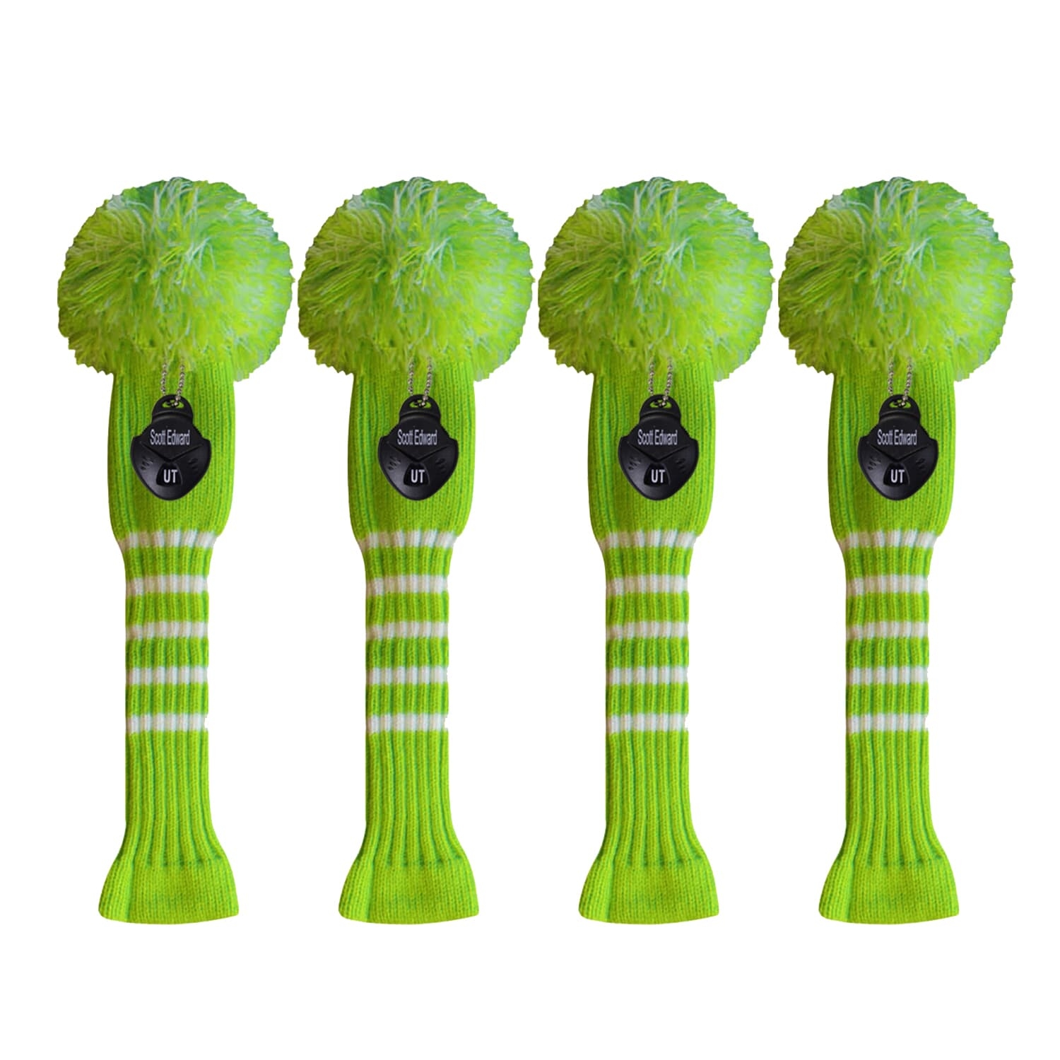 Scott Edward Knit Golf Headcovers,Hybrid Headcover Set of 4(Lime Green