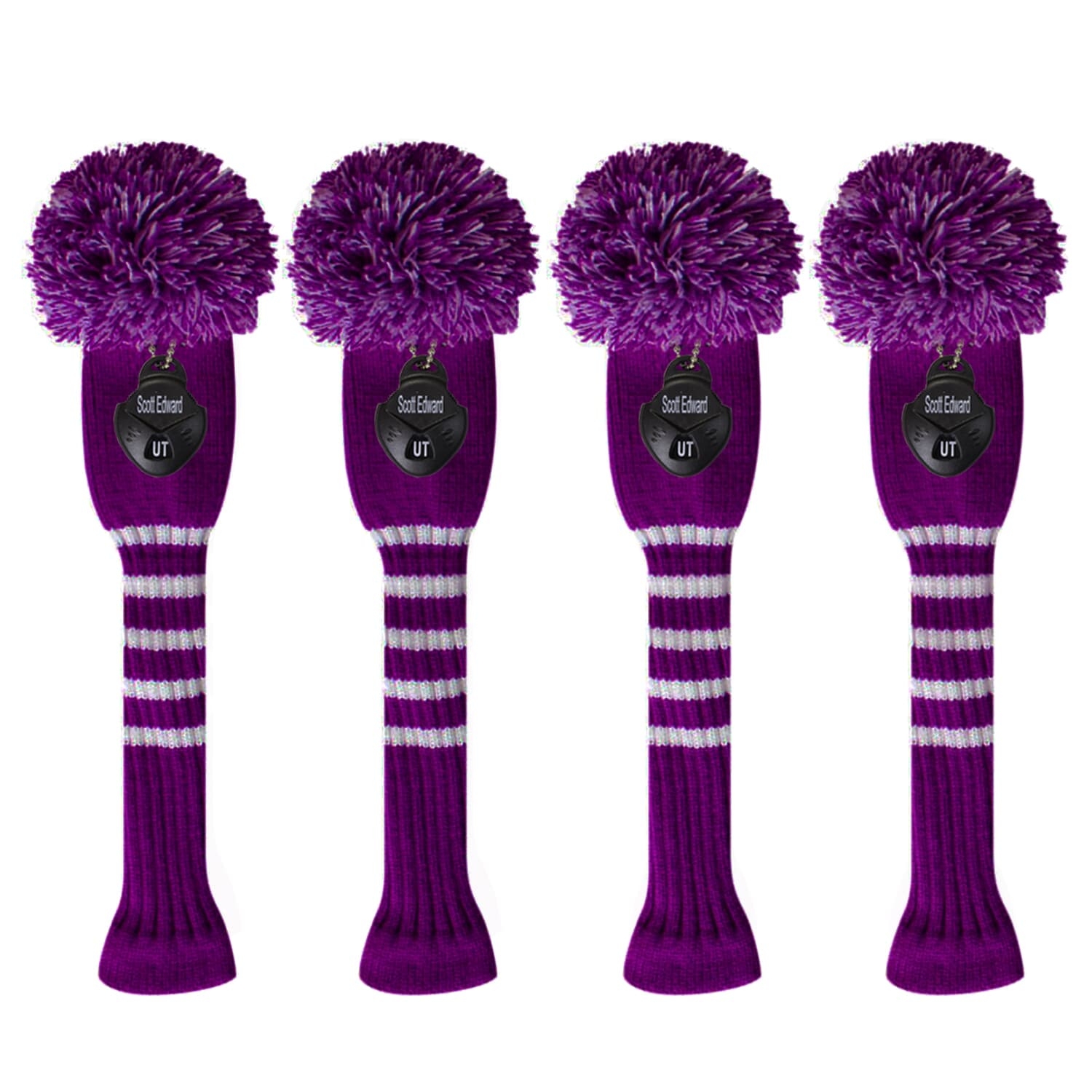 Scott Edward Knit Golf Headcovers,Hybrid Headcover Set of 4(Purple