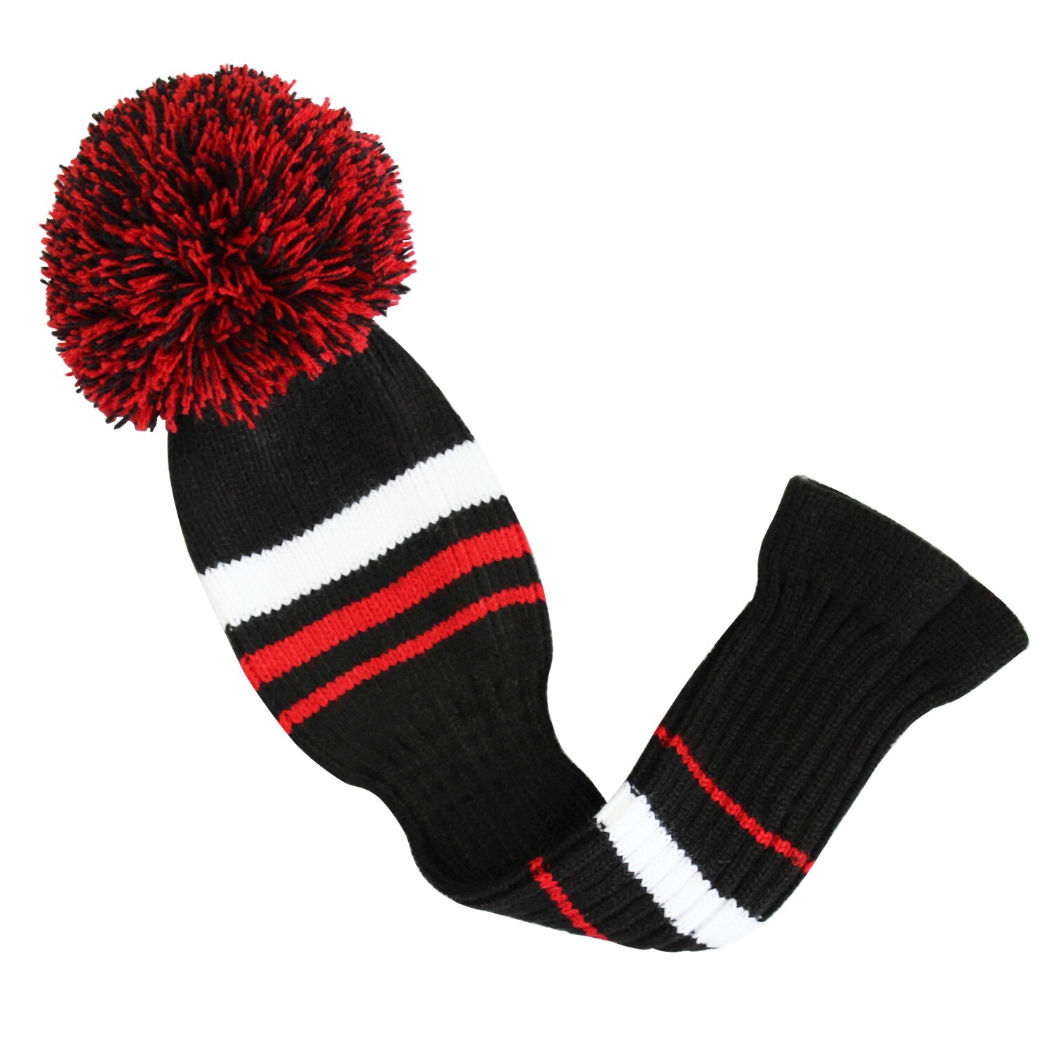 Scott Edward 1 Piece Customized Pom Pom Golf Head Covers Red Black White