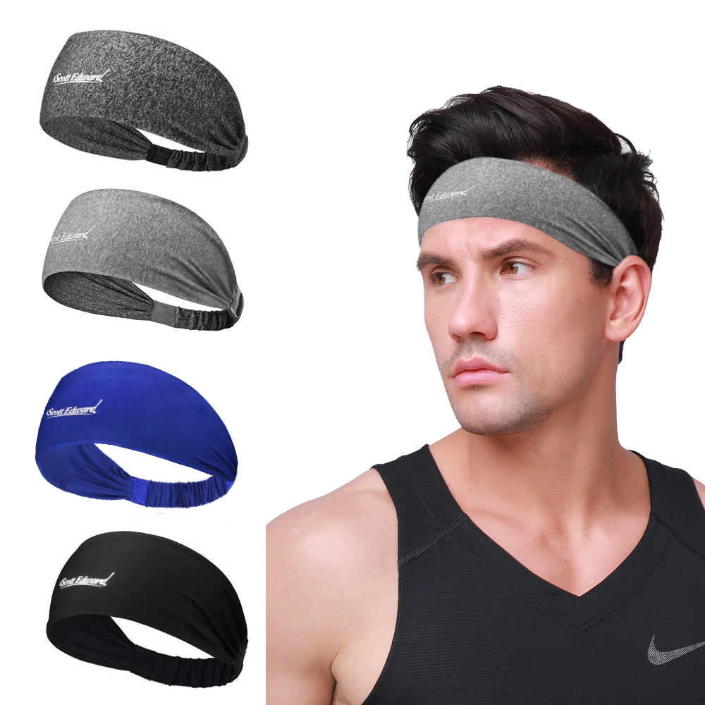 Fitness Headbands for Men 4 PCS Pack EDWARD /& CO Lightweight Moisture Absorption Quick Drying