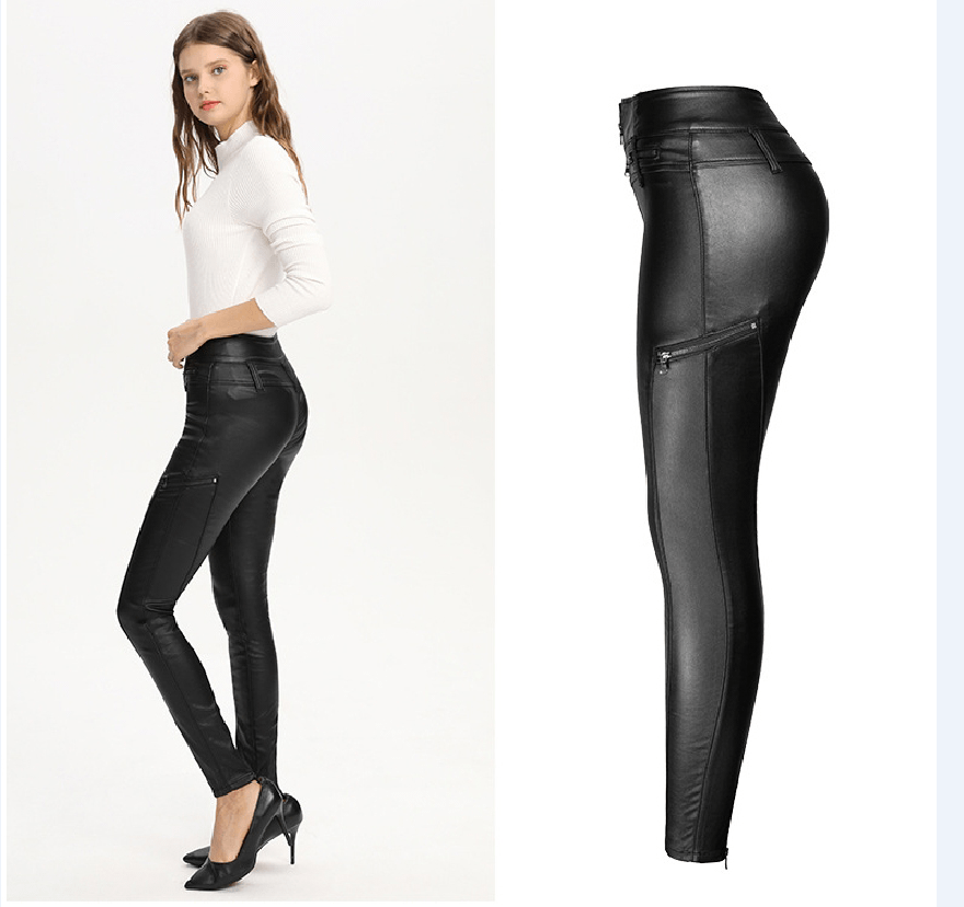 women's high waist leather pants