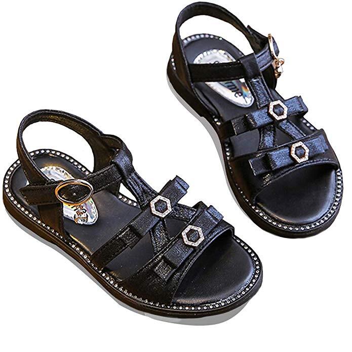 MUYGUAY Girls Glittery Sandals with Adjustable Strap Summer Dressy Shoes for Baby//Toddler//Little Girls