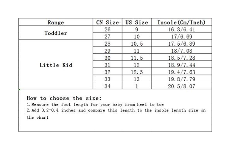 kids sneakers size 1