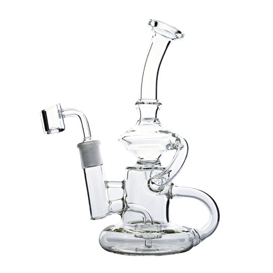Glass Recycler Mini Bong (Black Leaf) for Dabs and Weed