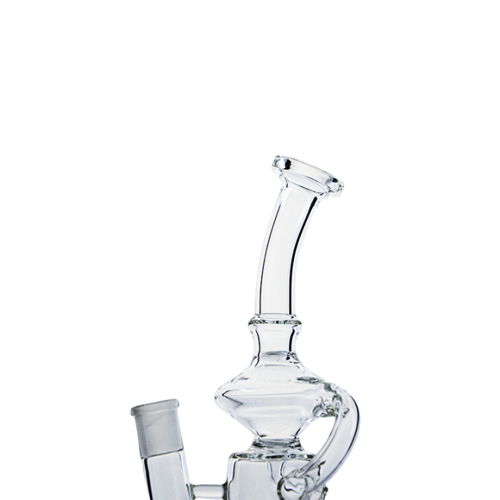 8 Inch Cheap Klein Recycler Dab Rig Clear Glass Bong Water Pipe