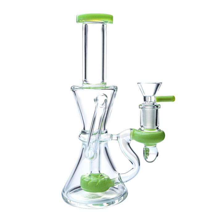 Wholesale Small Green Glass Bong With Showerhead Inline, Recycler, And 14mm  Joint From Enjoyshoping, $14.29