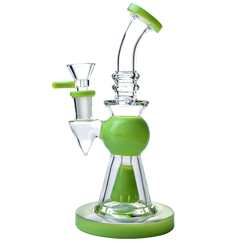 8 Inch Green Best Bong Showerhead Perc Small Dab Rig Portable