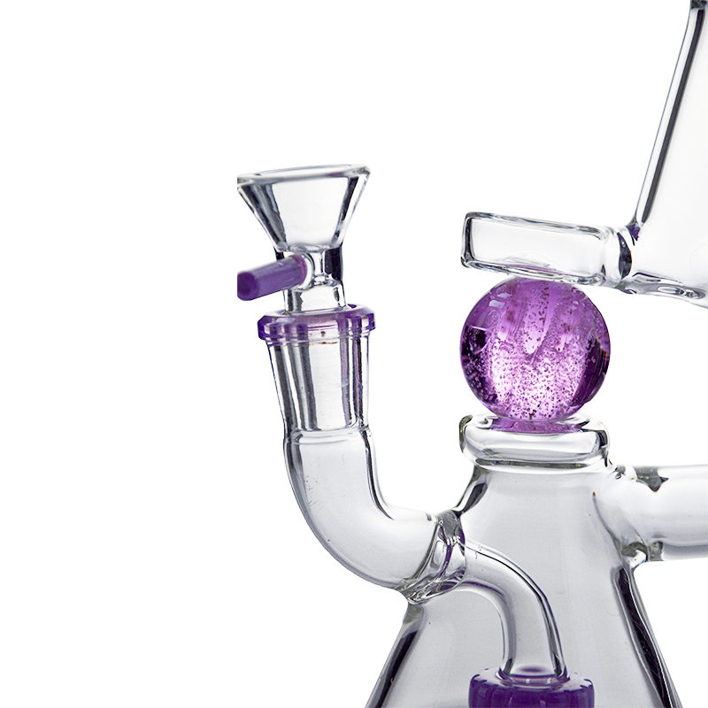 Glow In The Dark Bong Glowing Spinning Ball Bong W/ Slitted Showerhead Perc