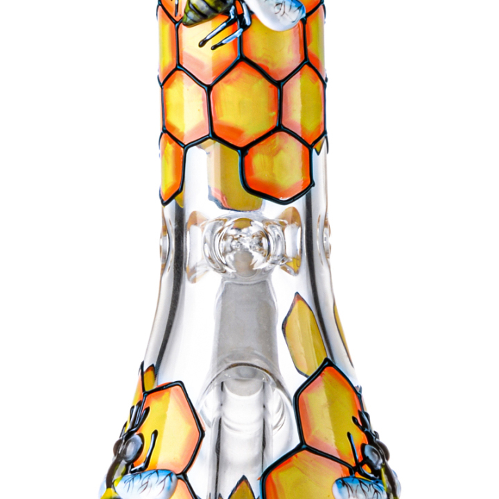 10 ' 3D Hand-Painted Frog Pattern Beaker Glass Hookah 5mm Thick