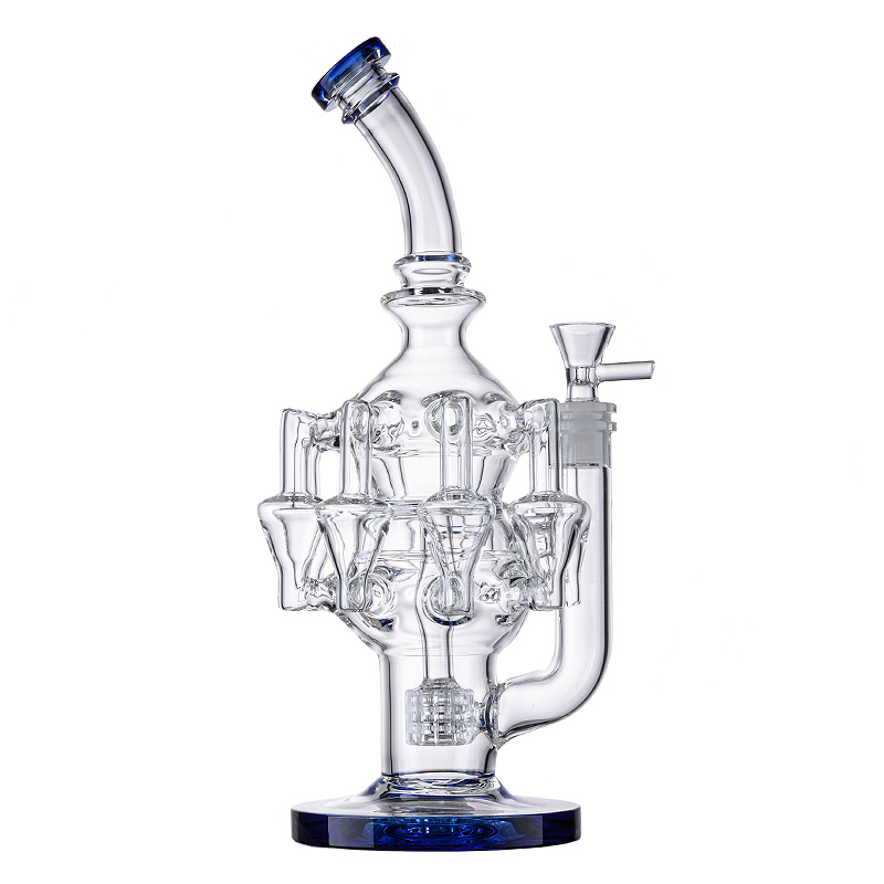 15 Inch Green Best Big Gravity Bong 360 Degree Rotating Hookah Aluminum & Glass Water Pipe