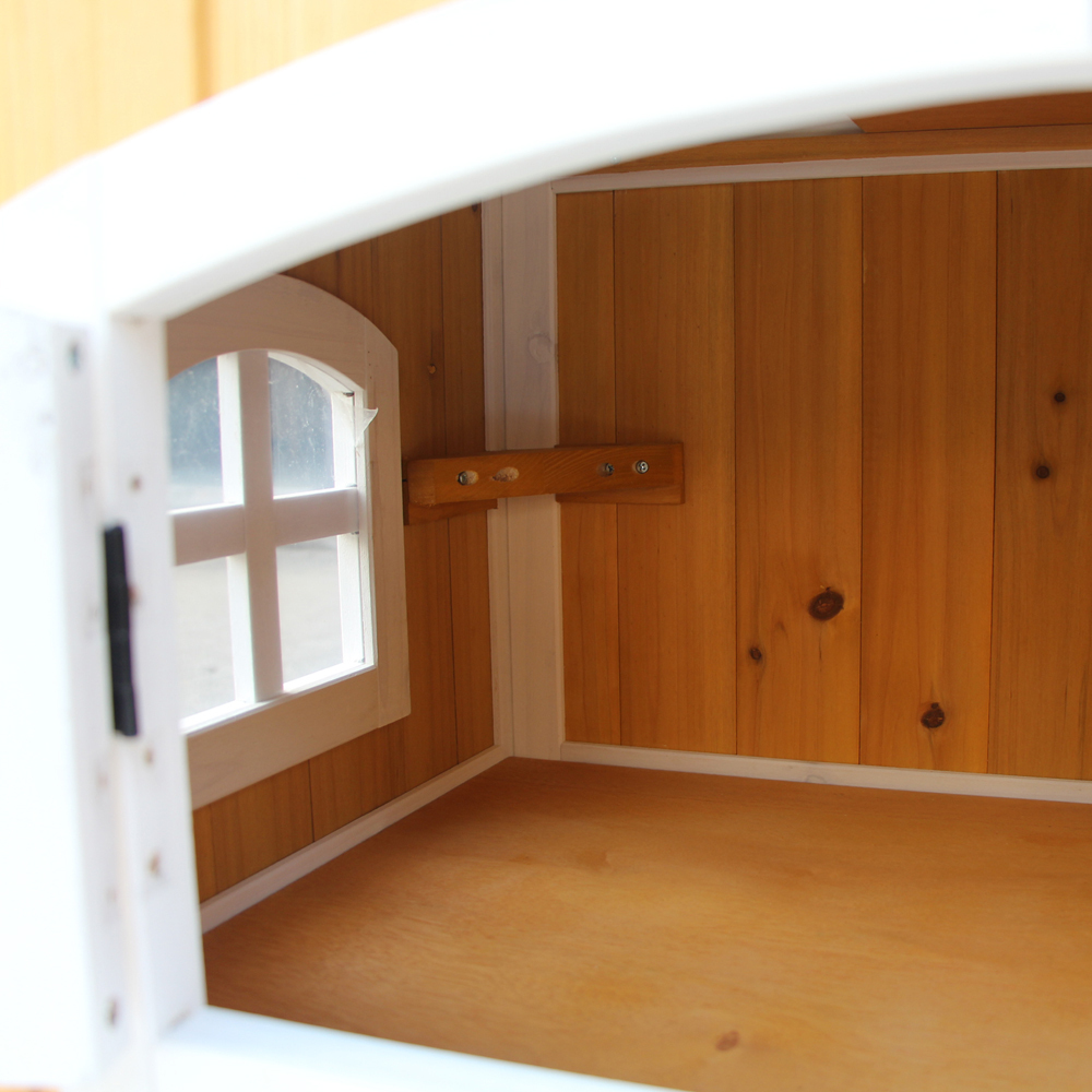2 Story Wooden Raised Elevated Cat Cottage Pet House Indoor Outdoor Kennel New 2020