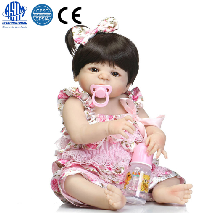 22 Cute Simulation Silicone Baby Girl Reborn Baby Doll In Suspenders