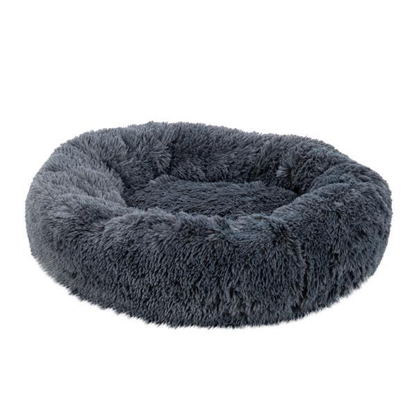 Pet Dog Cat Calming Bed Warm Soft Plush Round Navy New 2020