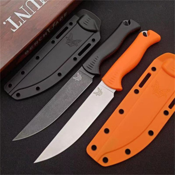 New Benchmade 15500 Hunting survival knife CPM-154 Steel blade Thermoplastic rubber mixture Santoprene handle Hiking knife Hunting knife Outdoor meat cleaver Outdoor survival tool knife