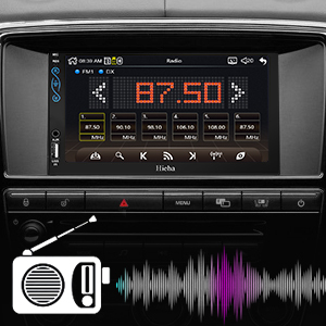 HiEHA 7 Inch Double Din Universal Car Stero King for Apple CarPlay and