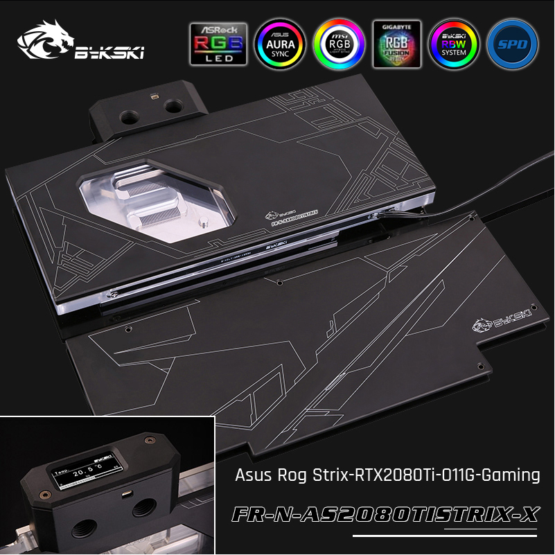 Bykski Fr N As2080tistrix X Water Block Armor Style With Backplane Digital Thermometer For Asus Rog Strix Rtx2080ti O11g Gaming At Formulamod Sale