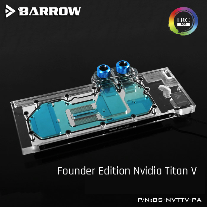 Barrow BS-NVTTV-PA, Full Cover Graphics Card Water Cooling Blocks,For  Founder Edition Nvidia Titan V