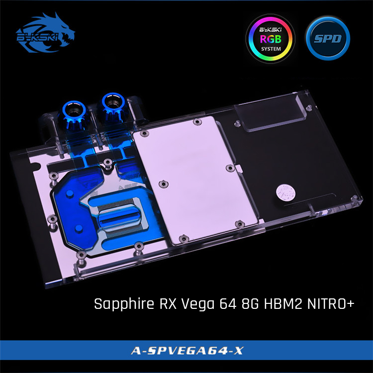 Bykski A-SPVEGA64-X, Full Cover Graphics Card Water Cooling Block