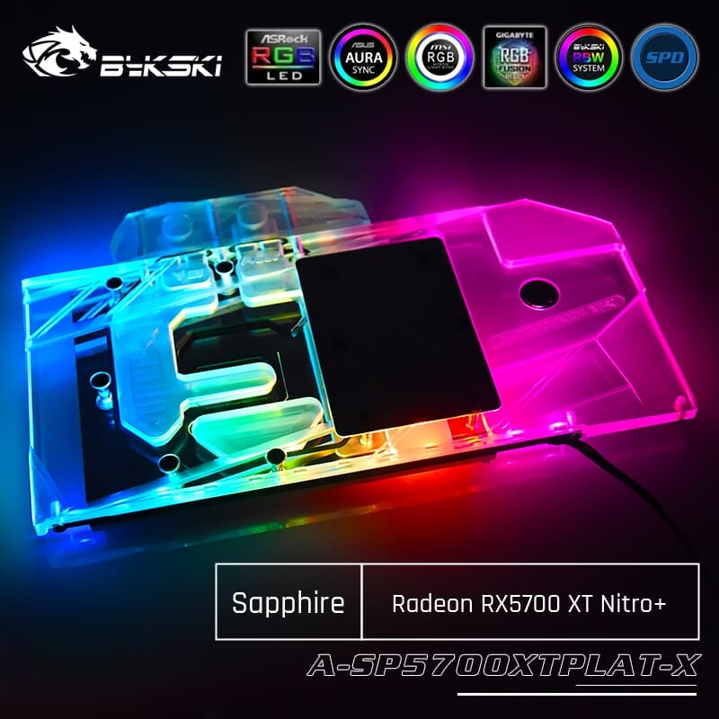 Bykski ASP5700XTPLATX GPU Water Cooling Block For Sapphire Radeon RX