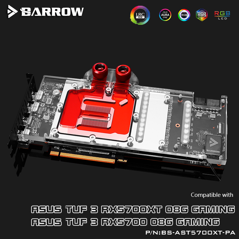 Barrow Bs Ast5700xt Pa Full Coverage Water Cooling Block For Asus Tuf 5700xt Graphics Card At Formulamod Sale