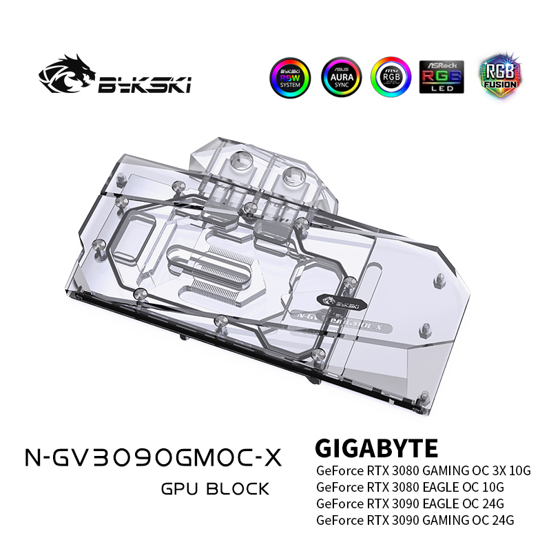 Bykski GPU Water Cooling Block For GIGABYTE RTX 3090 3080 GAMING OC