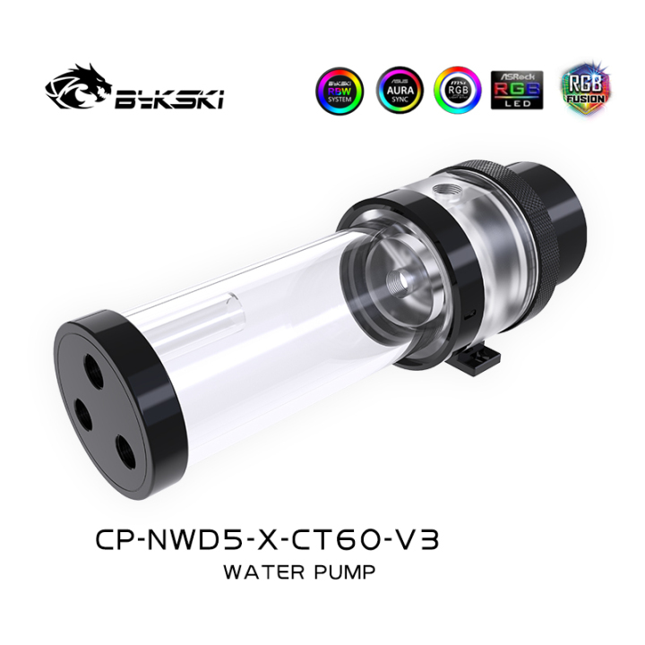 Bykski D5 Series Pump-Reserovir Combination With Lighting Bykski D5 Series Pump-Reserovir Combination With Lighting
