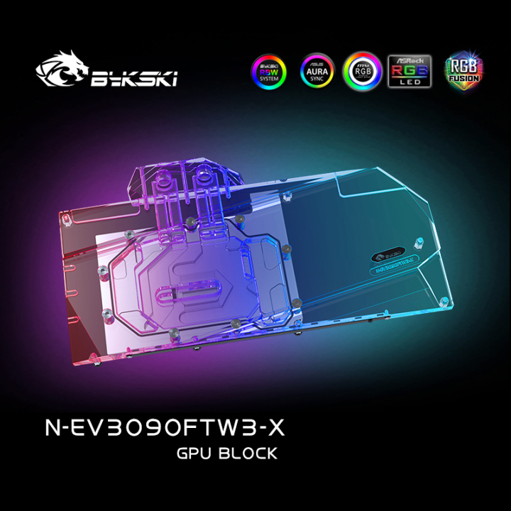Bykski 3090 3080 GPU Water Cooling Block, For EVGA RTX3090
