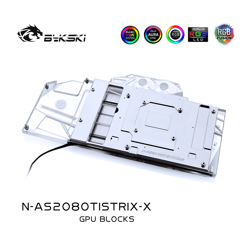 Bykski N-AS2080TISTRIX-X, Full Graphics Card Water Cooling Block, For Asus Rog Strix-RTX2080Ti-O11G-Gaming at