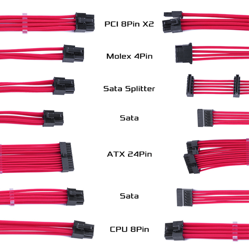FormulaMod EVGA Fully Modular PSU Cable Kit 18AWG Sleeved Kit For 