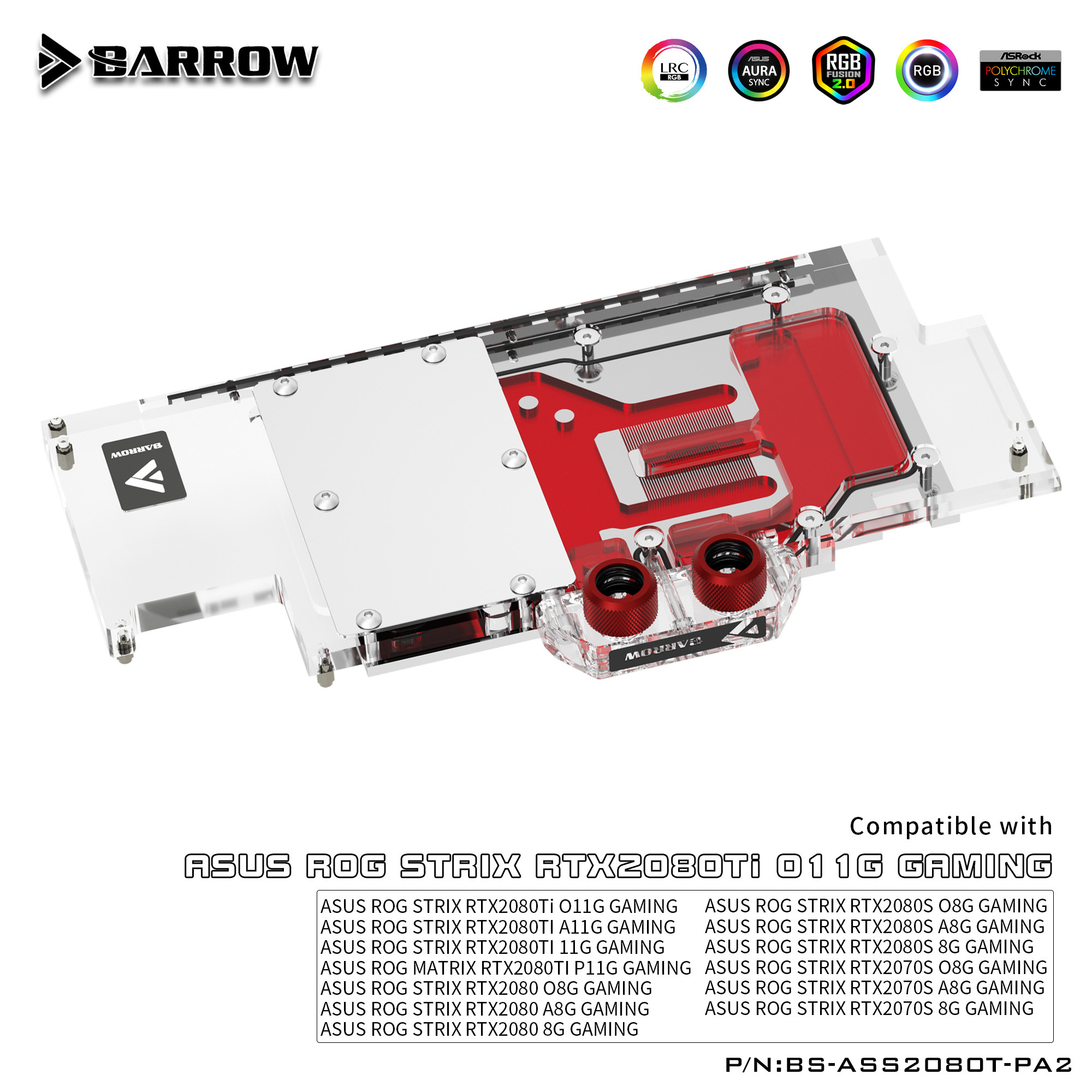 BARROW Water Block for ASUS GeForce RTX 4080 ROG TUF/STRIX GAMING O16G GPU  Card Copper Cooling Radiator RGB AURA BS-AST4080-PA - AliExpress