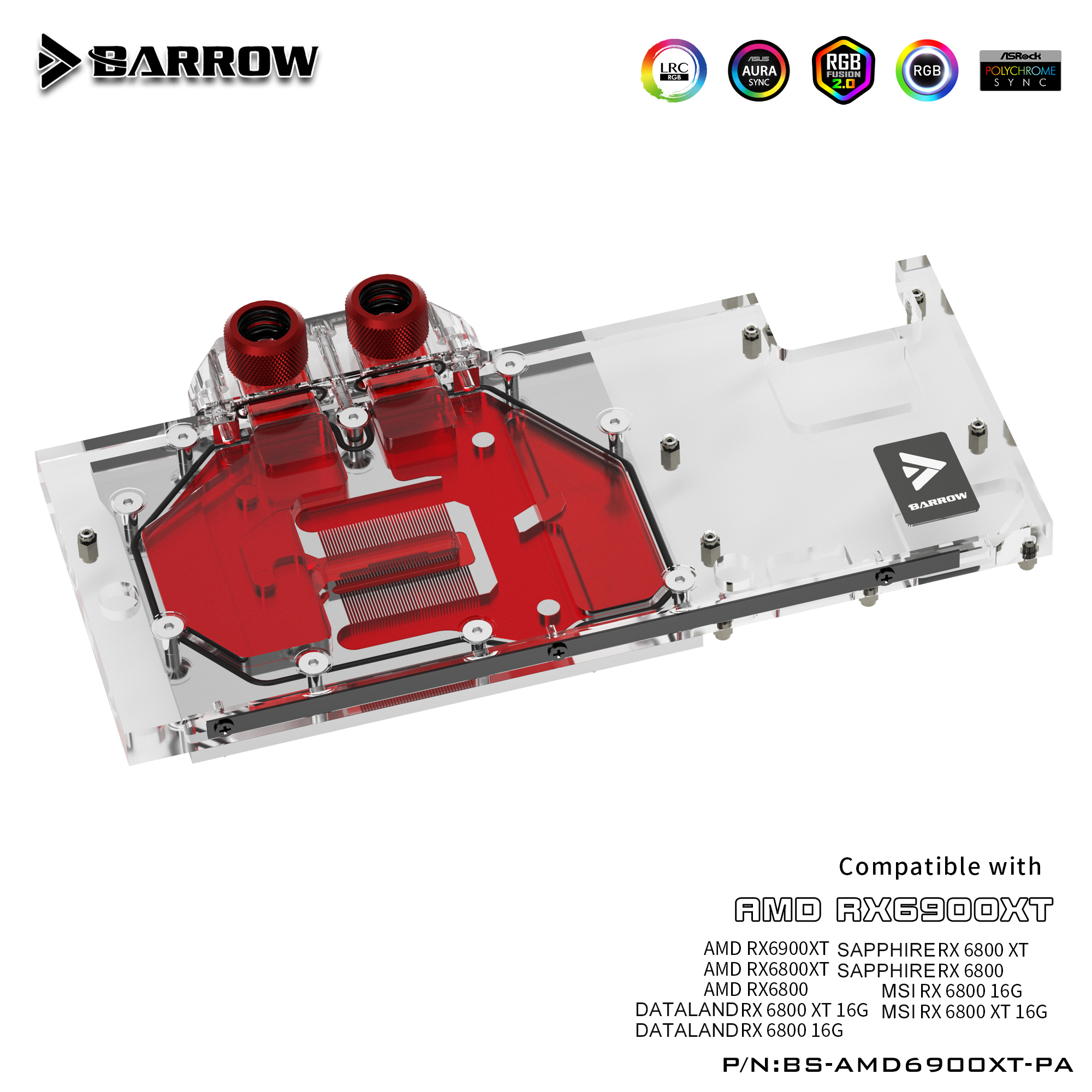 BARROW 6900 GPU Water Cooling Block, Full coverage For AMD Founder