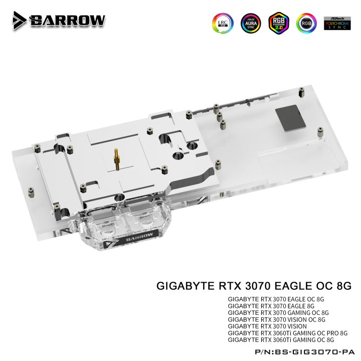 Barrow 3070 GPU Water Block for GIGABYTE Geforce RTX 3070 GAMING OC, Full  Cover ARGB GPU Cooler, BS-GIG3070-PA at formulamod sale