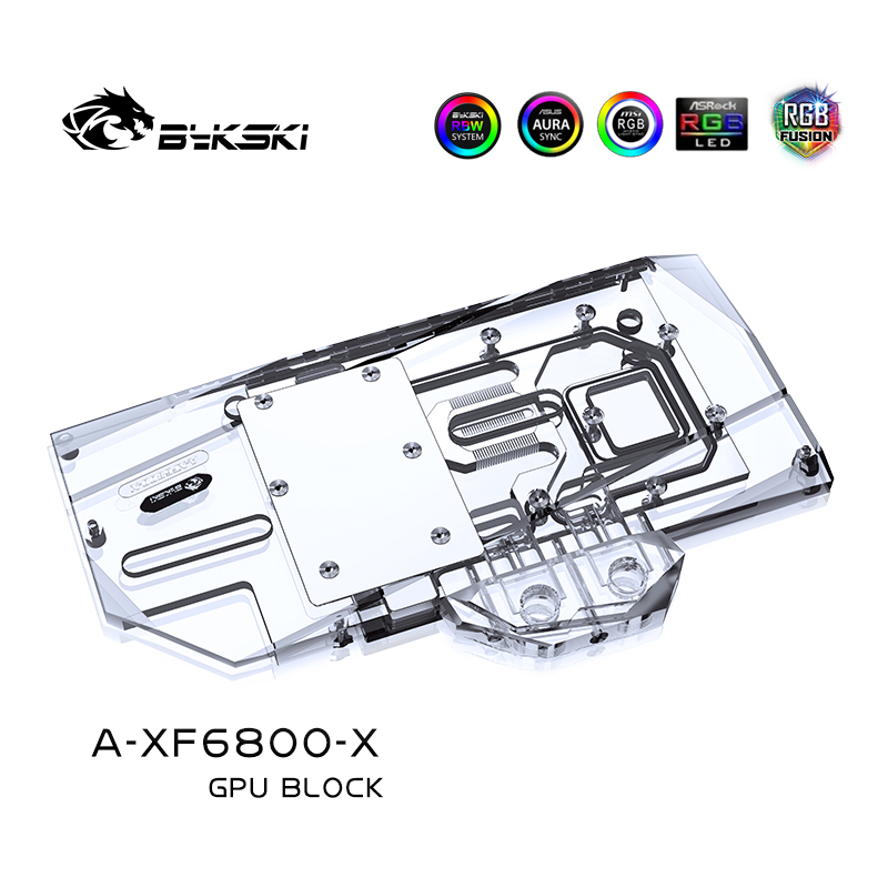 Bykski A-XF6800-X GPU Water Block For XFX RX6800 Overseas Edition 