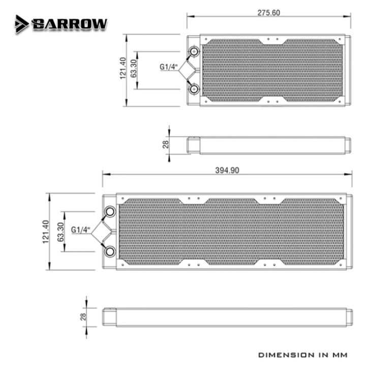 Barrow Radiator Dabel-28a 240/360 Copper G1/4