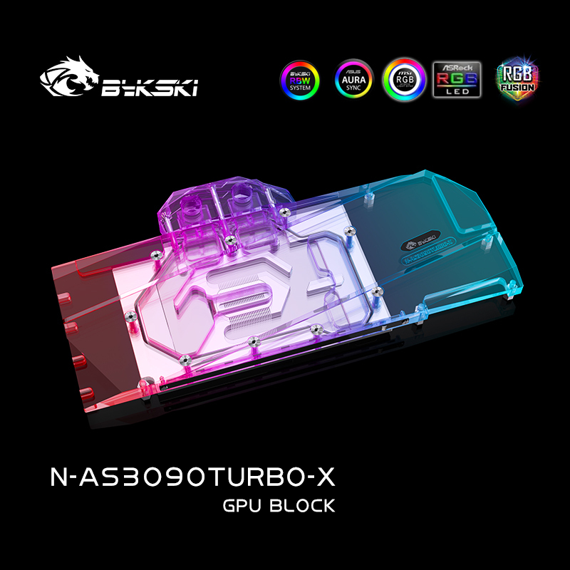 Bykski GPU Water Block For Asus RTX 3090 / 3080Ti Turbo, Graphics