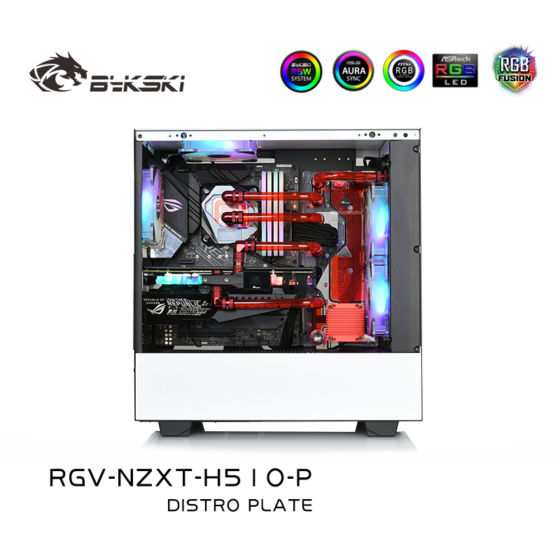 Bykski Distro Plate Kit For NZXT H510 Flow Case, 5V A-RGB