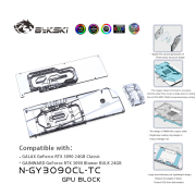 Bykski N-GY3090CL-TC Full Coverage GPU Block with Active Backplate for GALAXY RTX 3090 24GB Classic / Gainward 3090 Blower Bulk, G1/4 Bykski N-GY3090CL-TC Active Backplate Block | RTX 3090 Classic | FormulaMod