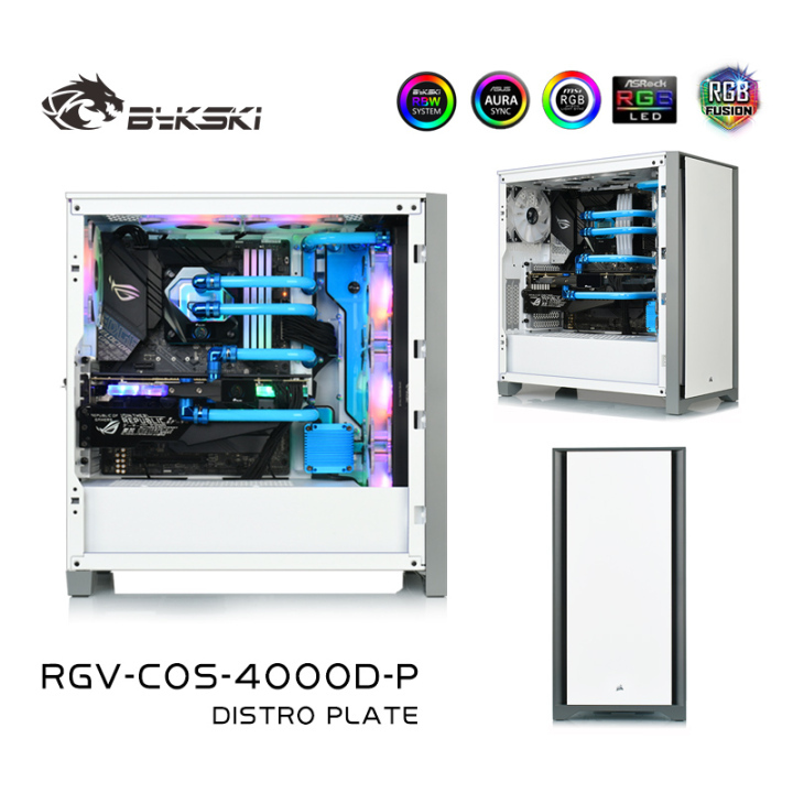 Bykski Distro Plate Kit For Corsair 4000D Case, 5V A-RGB Complete Loop For  Single GPU PC Building, Water Cooling Waterway Board, RGV-COS-4000D-P