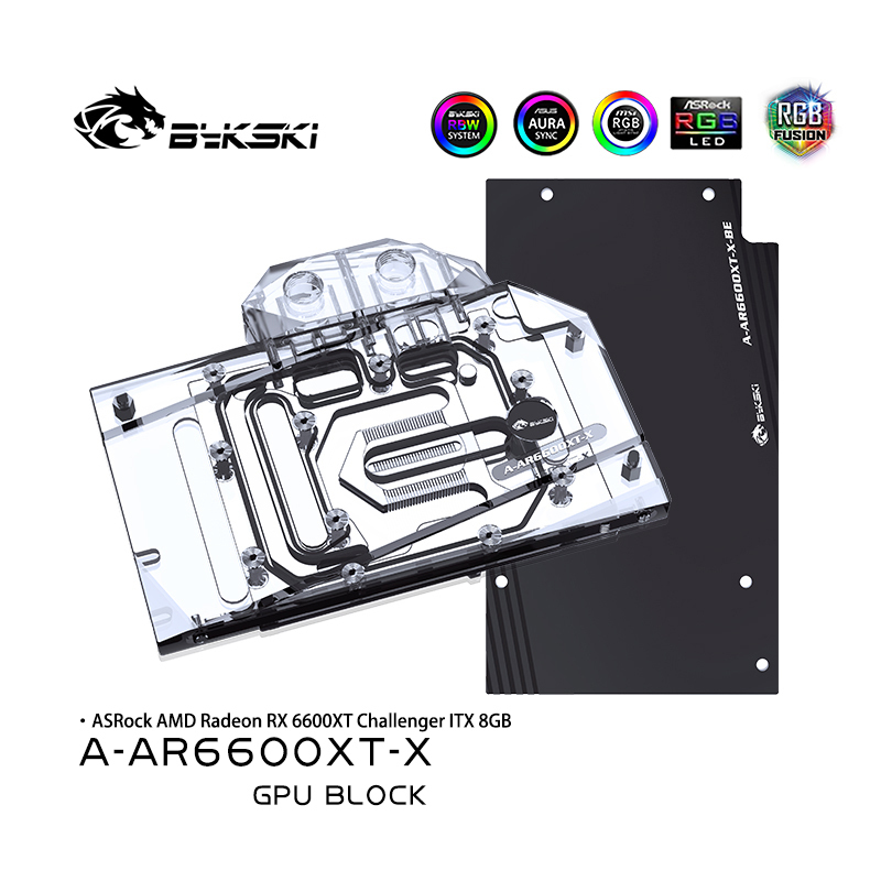 Bykski GPU Water Block For Powercolor Fighter RX 6600 8GB