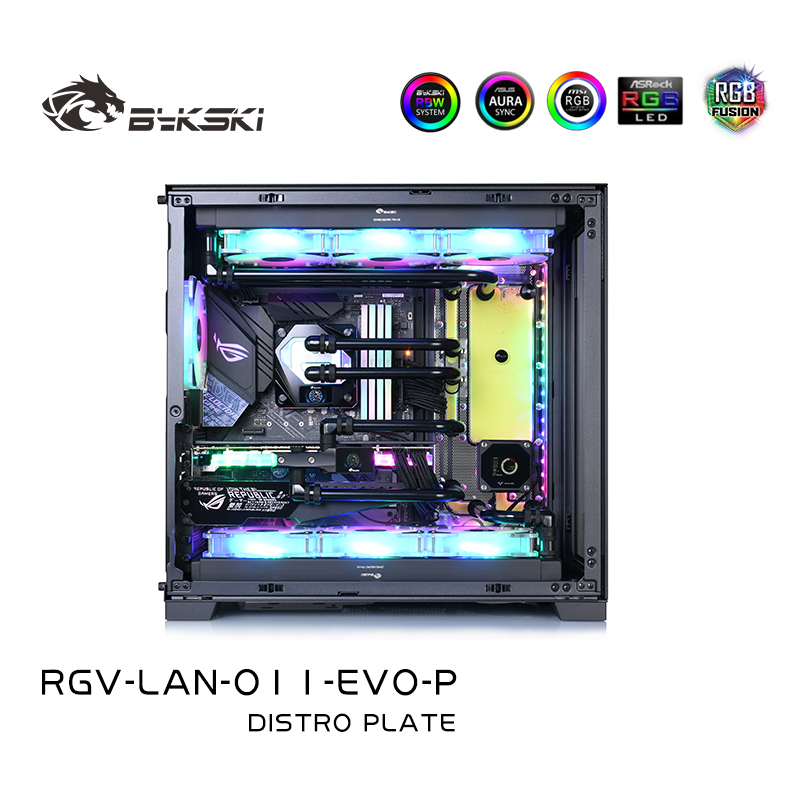 Bykski Distro Plate Kit For Lian Li O11 EVO Case, 5V A-RGB