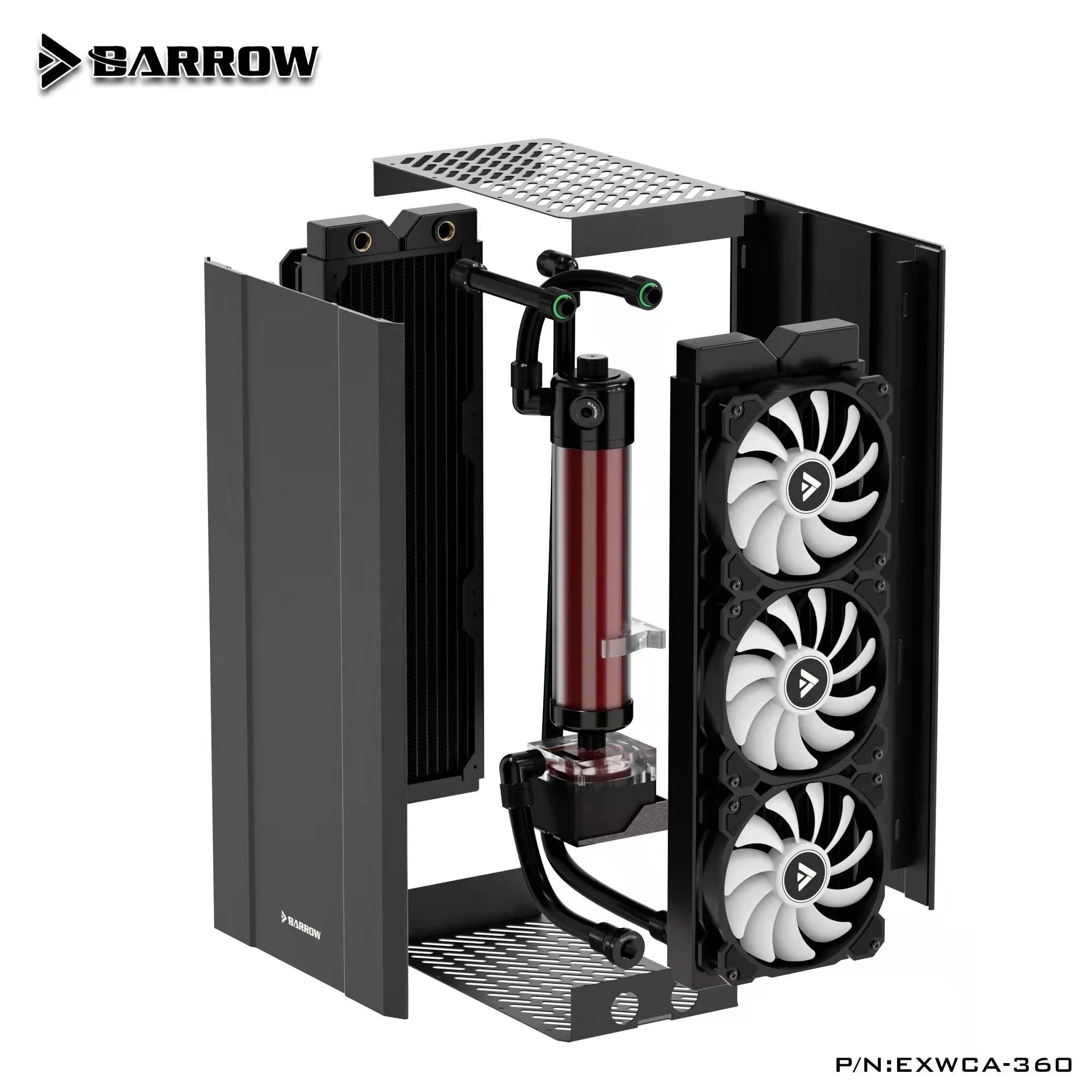 Barrow External Water Cooling Dock ITX Case Supports Dual 240 360mm Radiator DDC Pump Reservoir FAN Soft tube Fitting ARGB EXWCA at formulamod sale