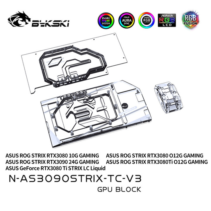 Bykski N-AS3090STRIX-TC-V3 ROG Strix 3090/3080 Ti Block