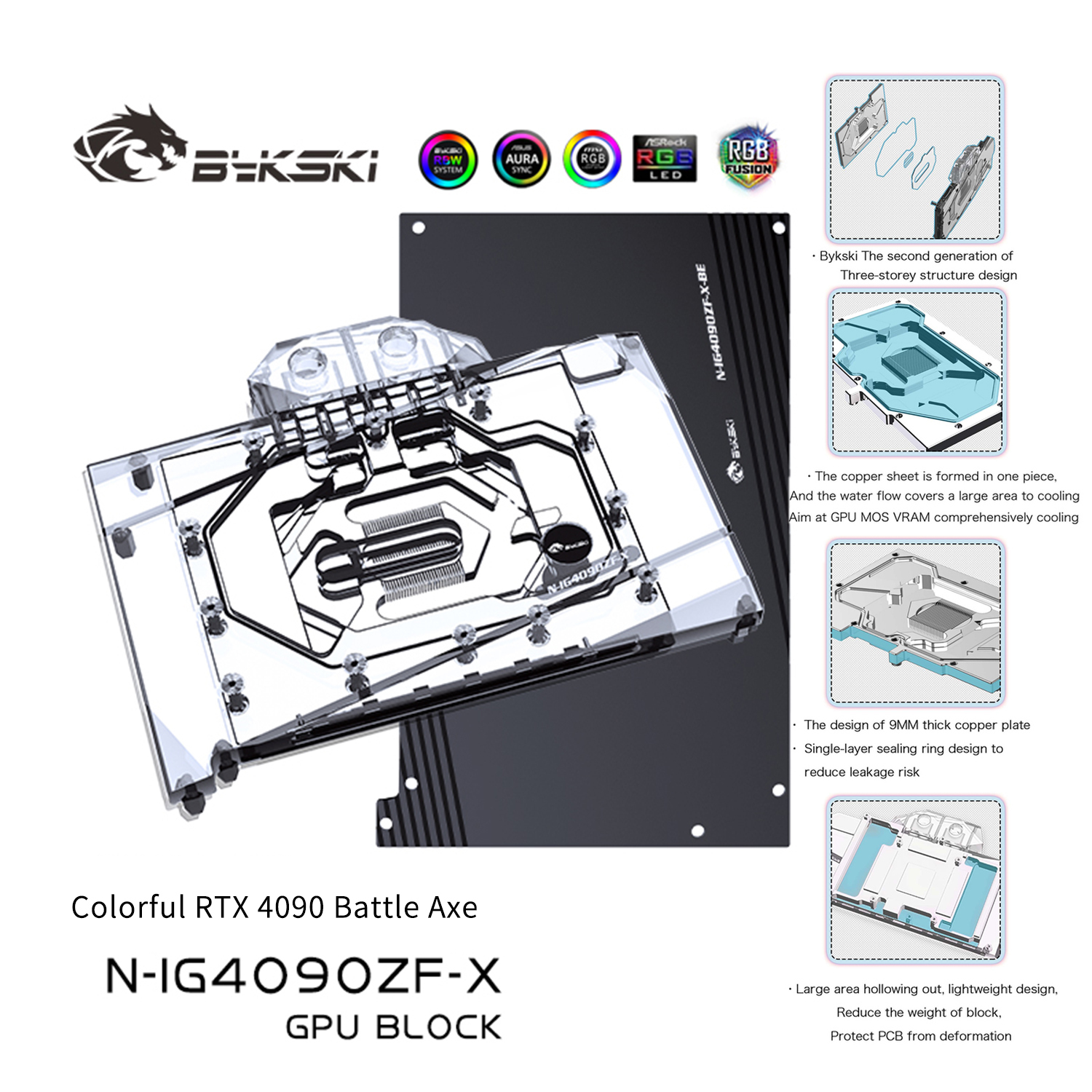 Barrow GPU Water Block For MSI RTX 4090 Suprim X 24G/Suprim 24G/Gaming X  Trio 24G, Full Cover With Backplate PC Water Cooling Cooler, BS-MSG4090M-PA