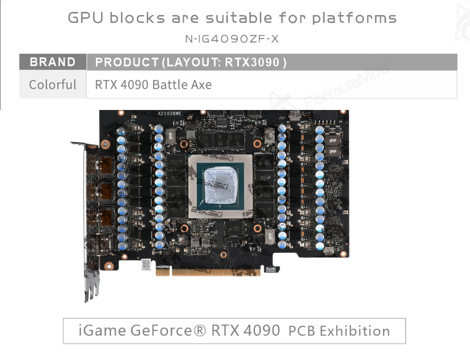Bykski GPU Water Block For Colorful RTX 4090 Battle Axe, Full Cover With  Backplate PC Water Cooling Cooler, N-IG4090ZF-X at formulamod sale
