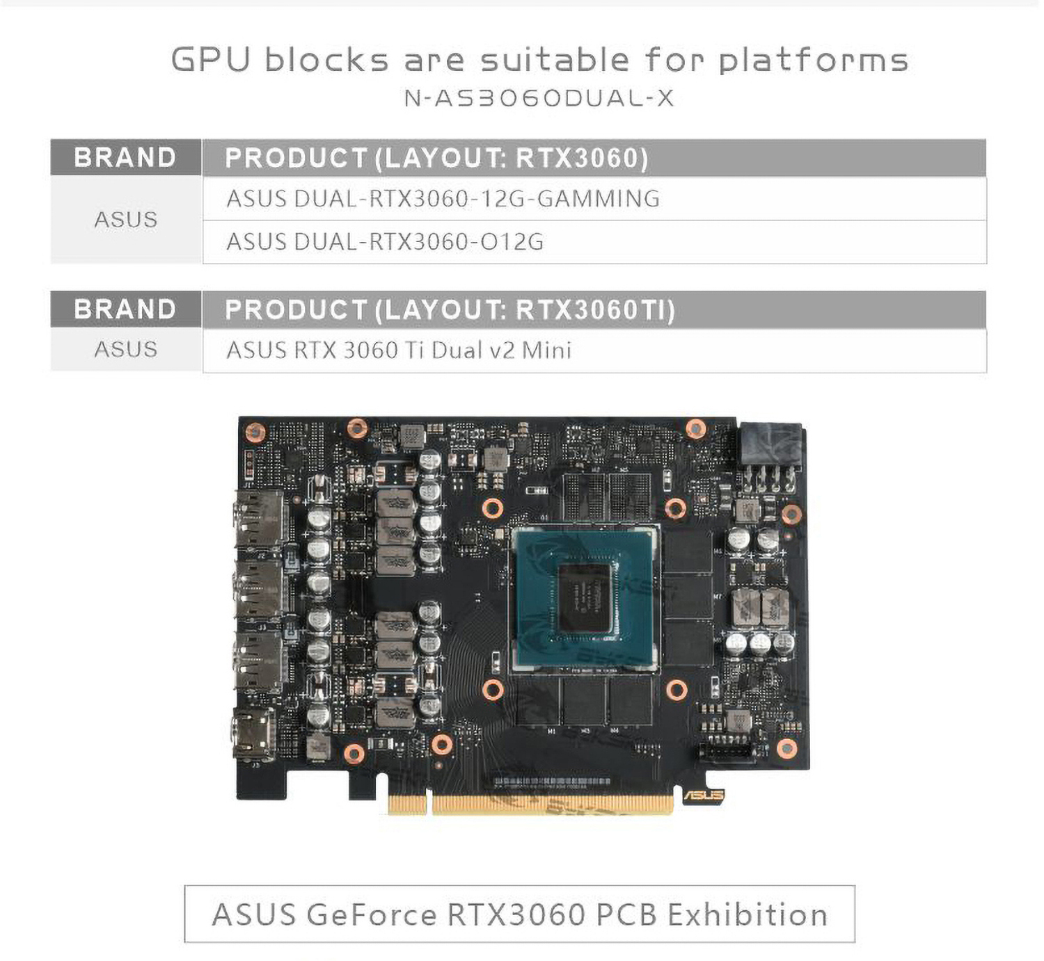 Bykski GPU Block For Asus Dual RTX  G Gaming / Ti V2
