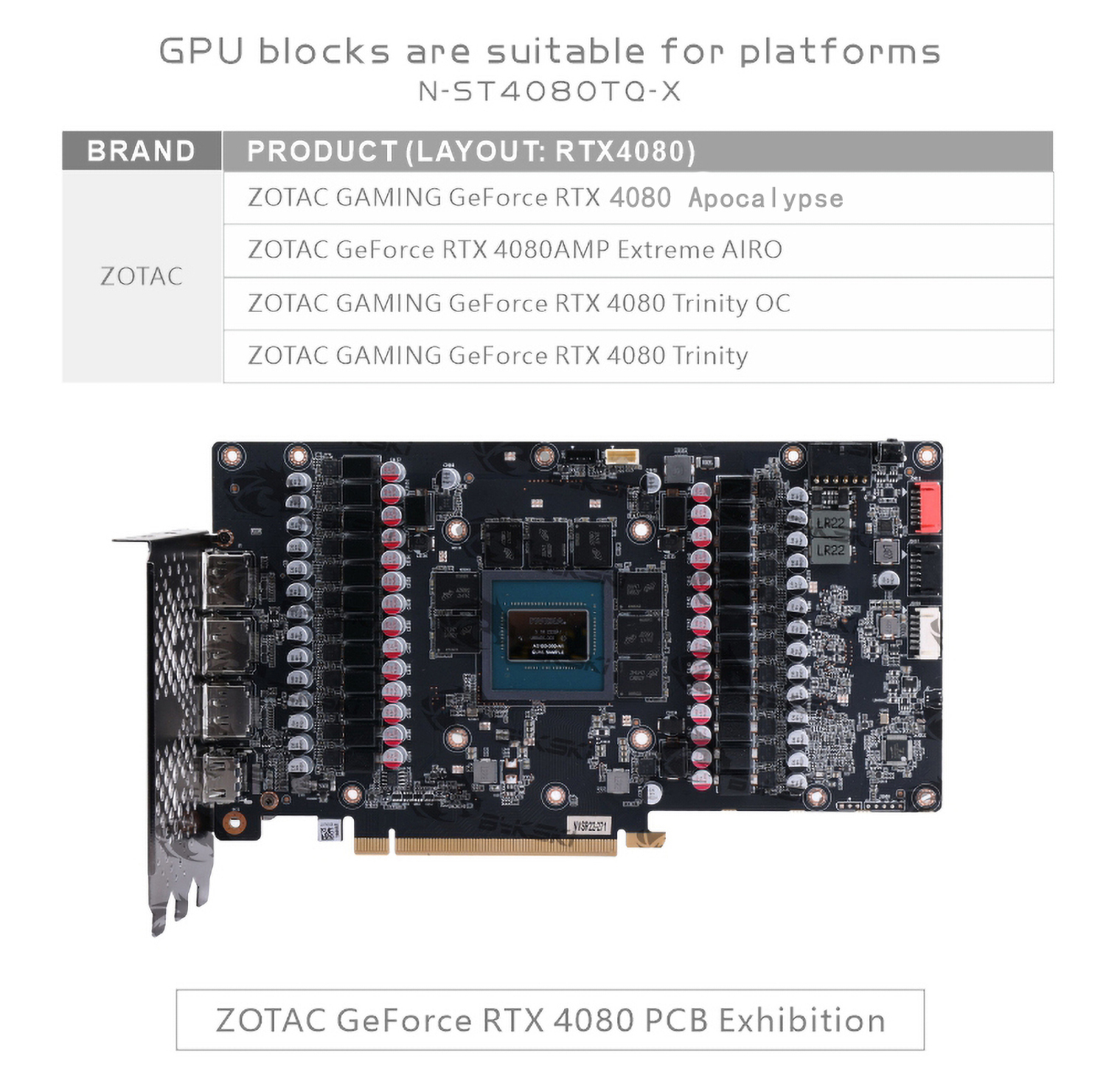 Bykski GPU Water Block For Zotac RTX 4080 Apocalypse / AMP Extreme 