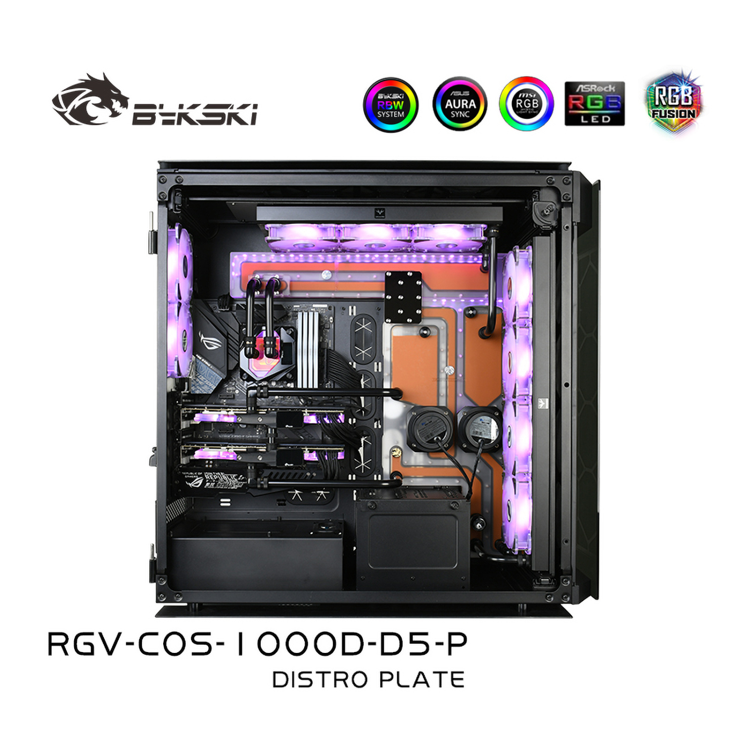 Bykski Distro Plate Kit For Corsair 1000D Case, 5V A-RGB Complete Loop For Single GPU Building, Water Board, RGV-COS-1000D-D5-P at formulamod sale