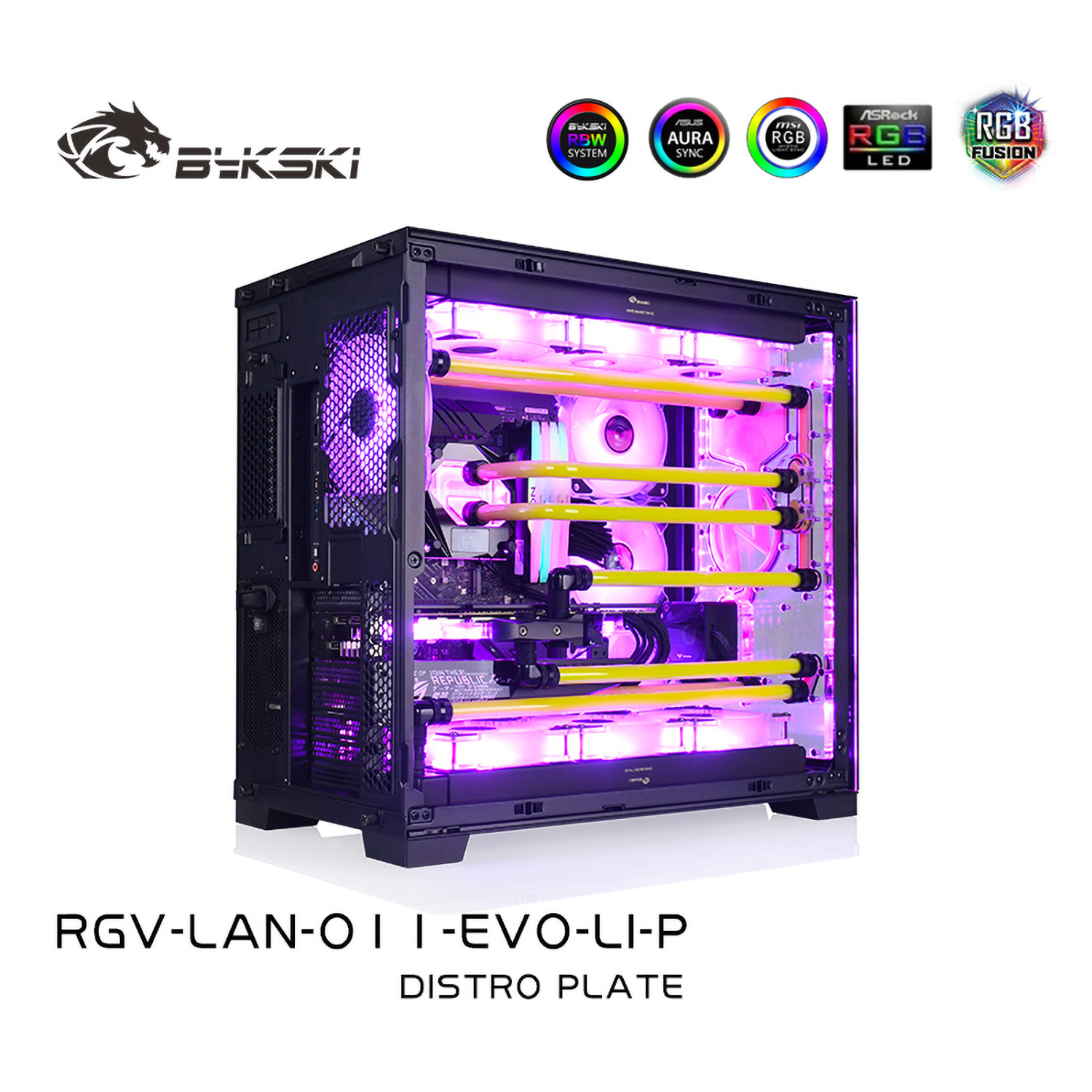 Bykski Front Panel Distro Plate Kit For Lian Li O11 EVO Case